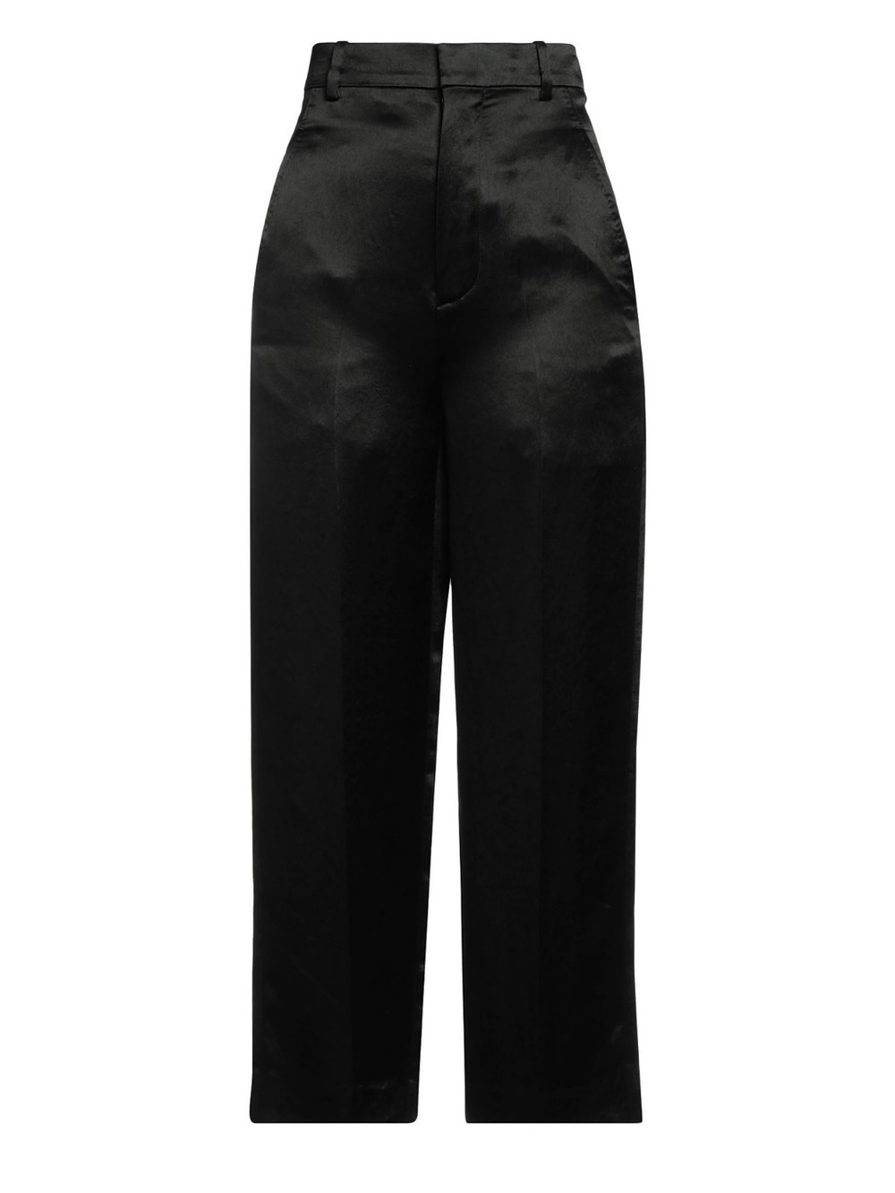 $1090 ANN DEMEULEMEESTER BLACK WIDE-LEG TROUSERS PANTS SIZE 40